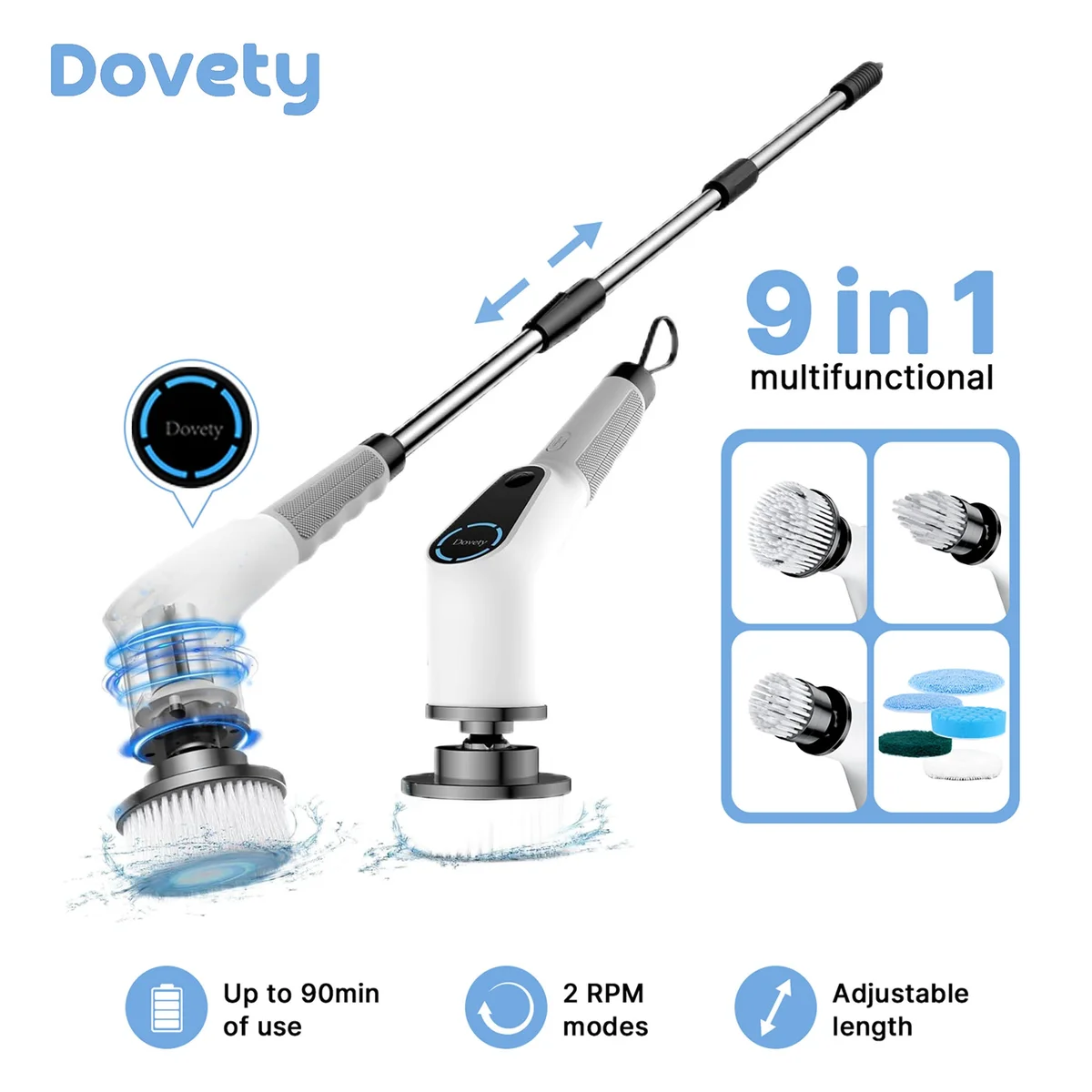 Dovety 9-in-1 Multifunctional Electric Spin Scrubber