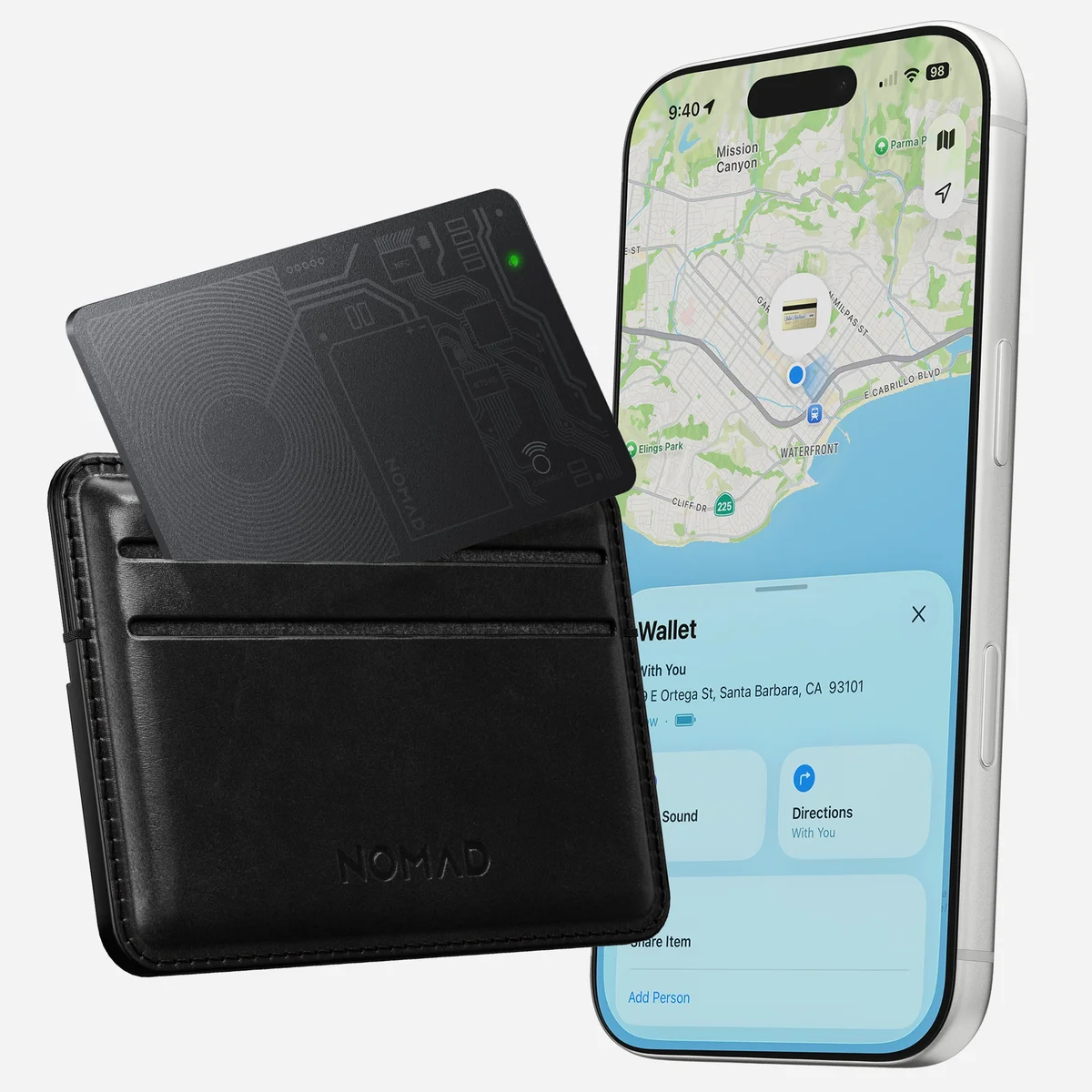 Nomad Travel Card Wallet with Tracking